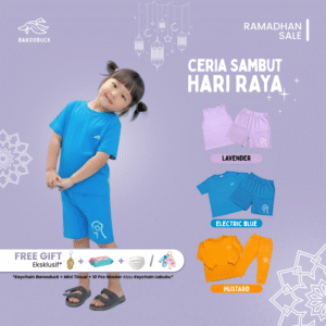 barooduck setelan baju anak premium katun combed 30s lengan pendek warna terang