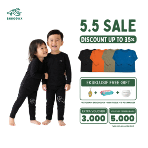 barooduck setelan baju lengan panjang cotton combed 30s anak laki laki/perempuan usia 0 5 thn warna gelap