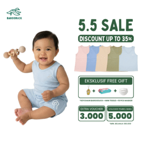 barooduck setelan baju kutung cotton combed 30s anak laki laki/perempuan usia 0 5 thn warna pastel