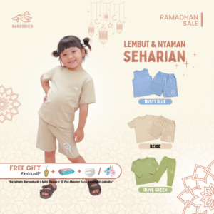 barooduck setelan baju anak premium katun combed 30s lengan pendek warna pastel